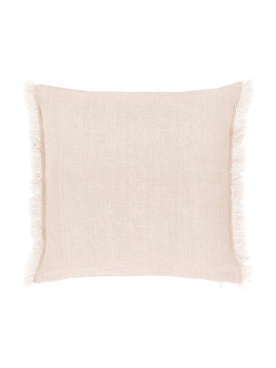 Housse de coussin pur lin abricot Luana, Abricot