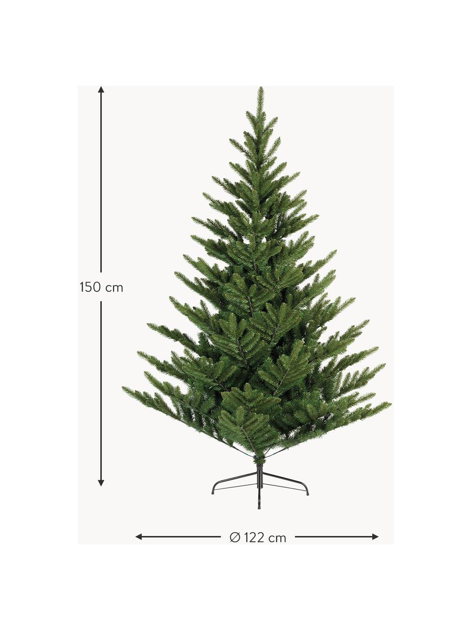 Decoratieve kerstboom Liberty, H 150 cm, Voet: metaal, Donkergroen, Ø 122 x H 150 cm