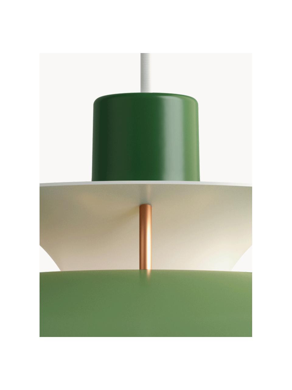 Hanglamp PH 5, verschillende formaten, Lampenkap: gecoat metaal, Diffuser: glas, semi-transparant, Groentinten, goudkleurig, Ø 50 x H 27 cm