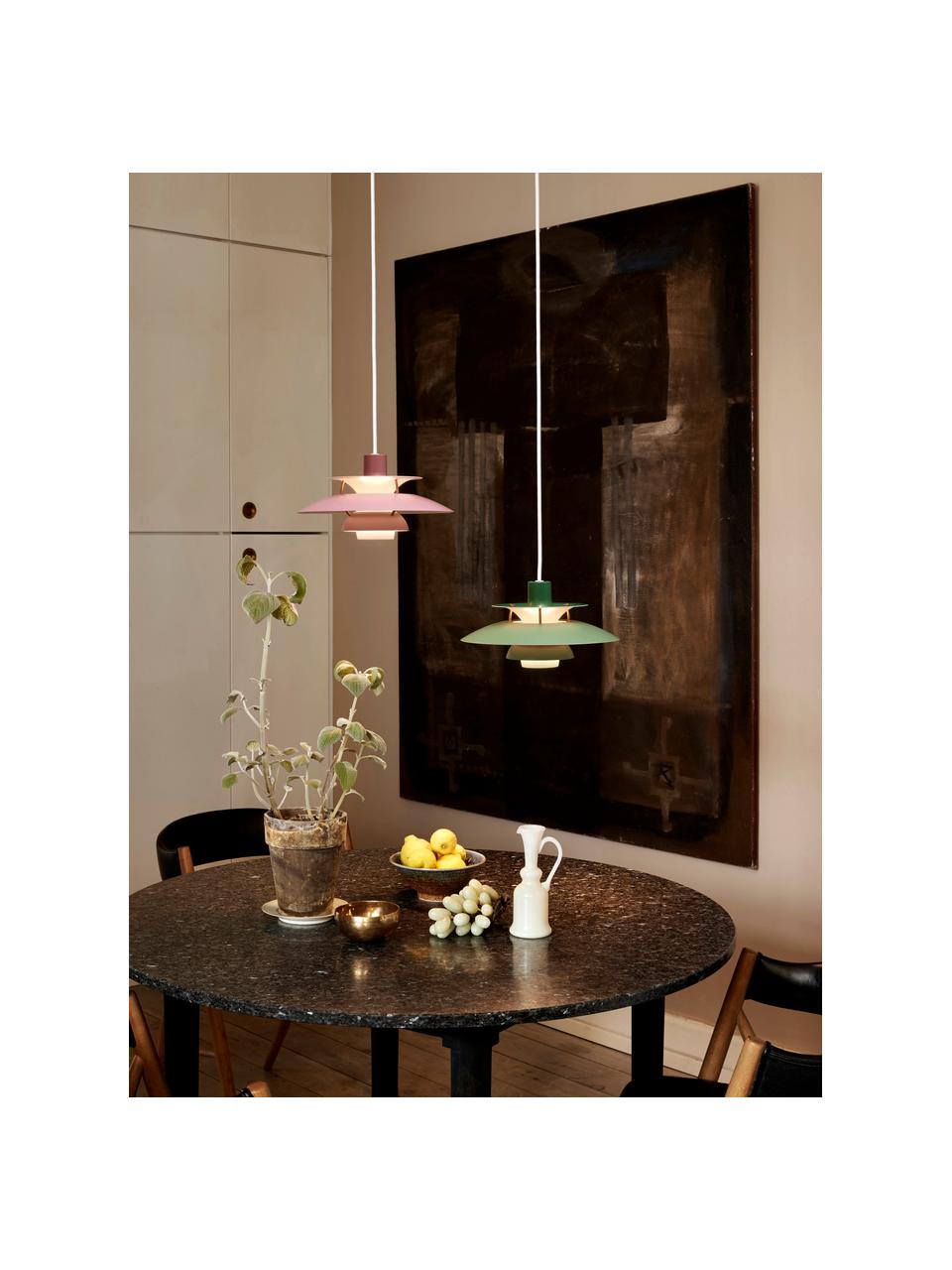 Hanglamp PH 5, verschillende formaten, Lampenkap: gecoat metaal, Groentinten, goudkleurig, Ø 30 x H 16 cm