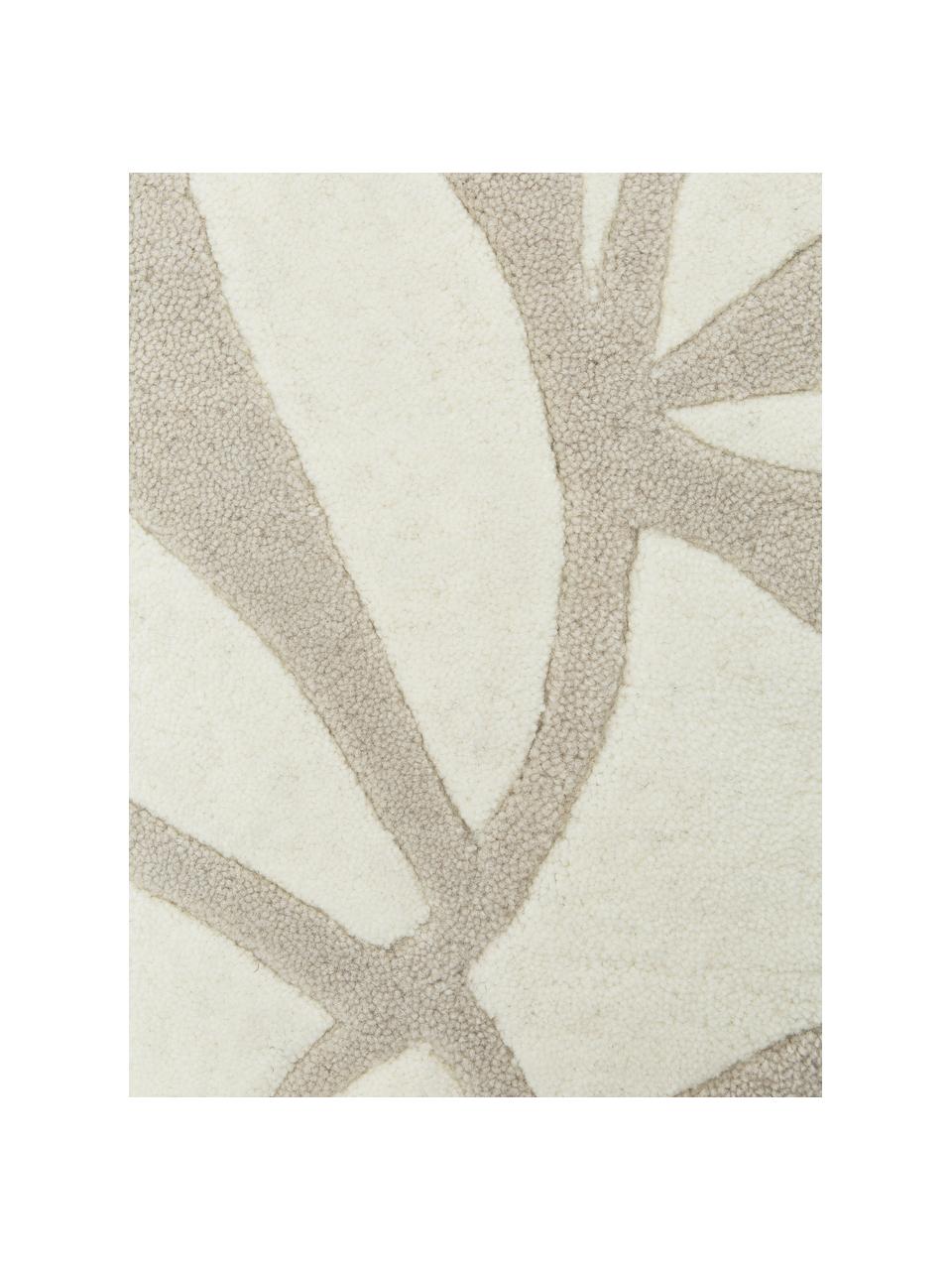 Kulatý ručně tkaný vlněný koberec Lando, 100% vlna, Béžová, krémově bílá, Ø 120 (velikost S)