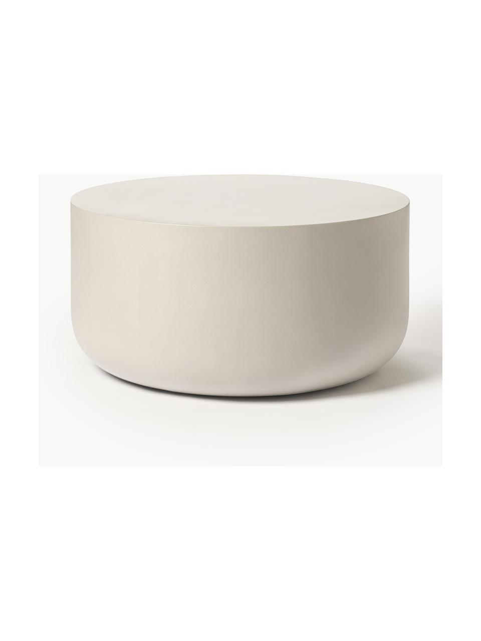 Mesa de centro redonda para interior/exterior Rona, Cemento con fibra de vidrio, Beige claro, Ø 80 cm