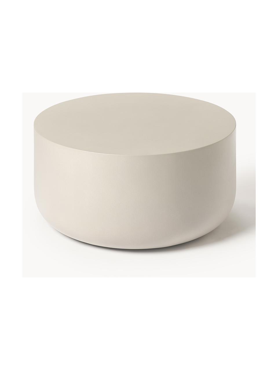 Mesa de centro redonda para interior/exterior Rona, Cemento con fibra de vidrio, Beige claro, Ø 80 cm