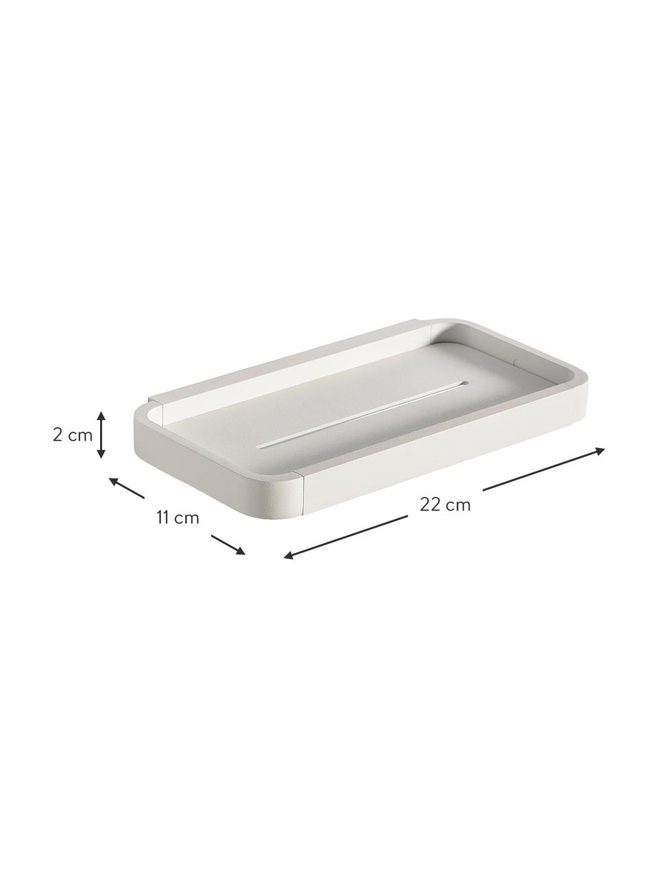 Zeepbakje Rim voor wandbevestiging, Gecoat aluminium, Wit, B 22 x H 2 cm