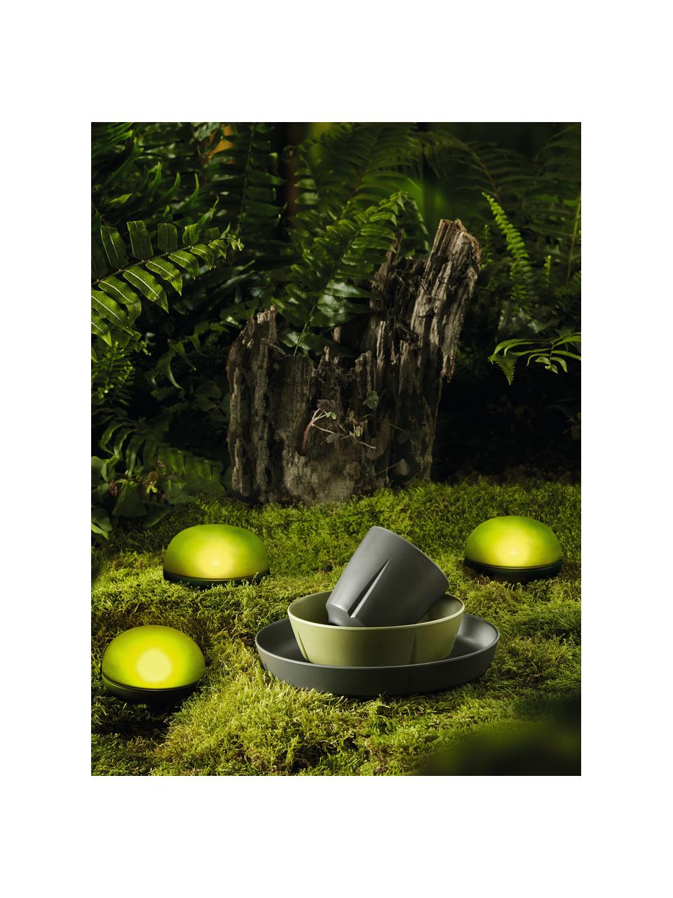 Lampada da tavolo portatile a LED con luce regolabile Soft Spot, Lampada: plastica, Verde scuro semitrasparente, Ø 11 x Alt. 7 cm