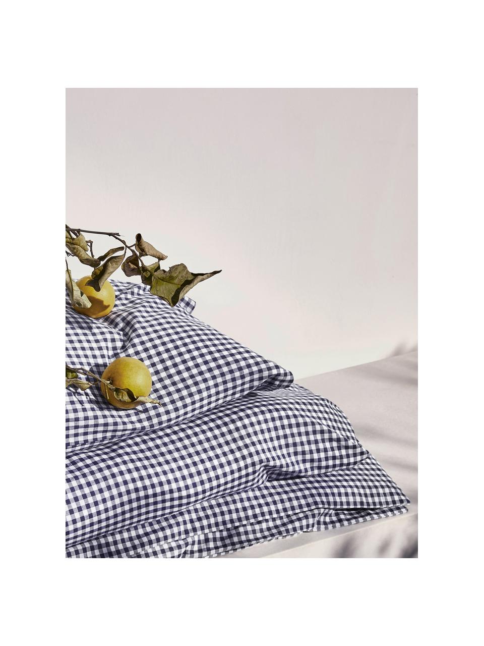 Baumwoll-Bettdeckenbezug Scotty, kariert, Baumwolle, Blau/Weiss, B 200 x L 210 cm