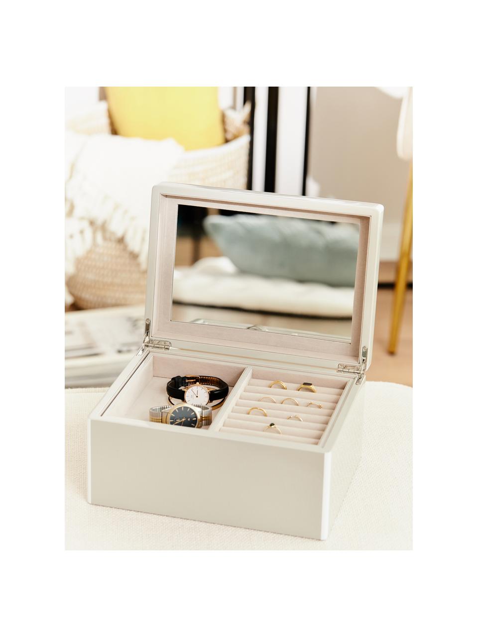 Boîte à bijoux avec miroir Taylor, Gris clair, larg. 26 x haut. 13 cm