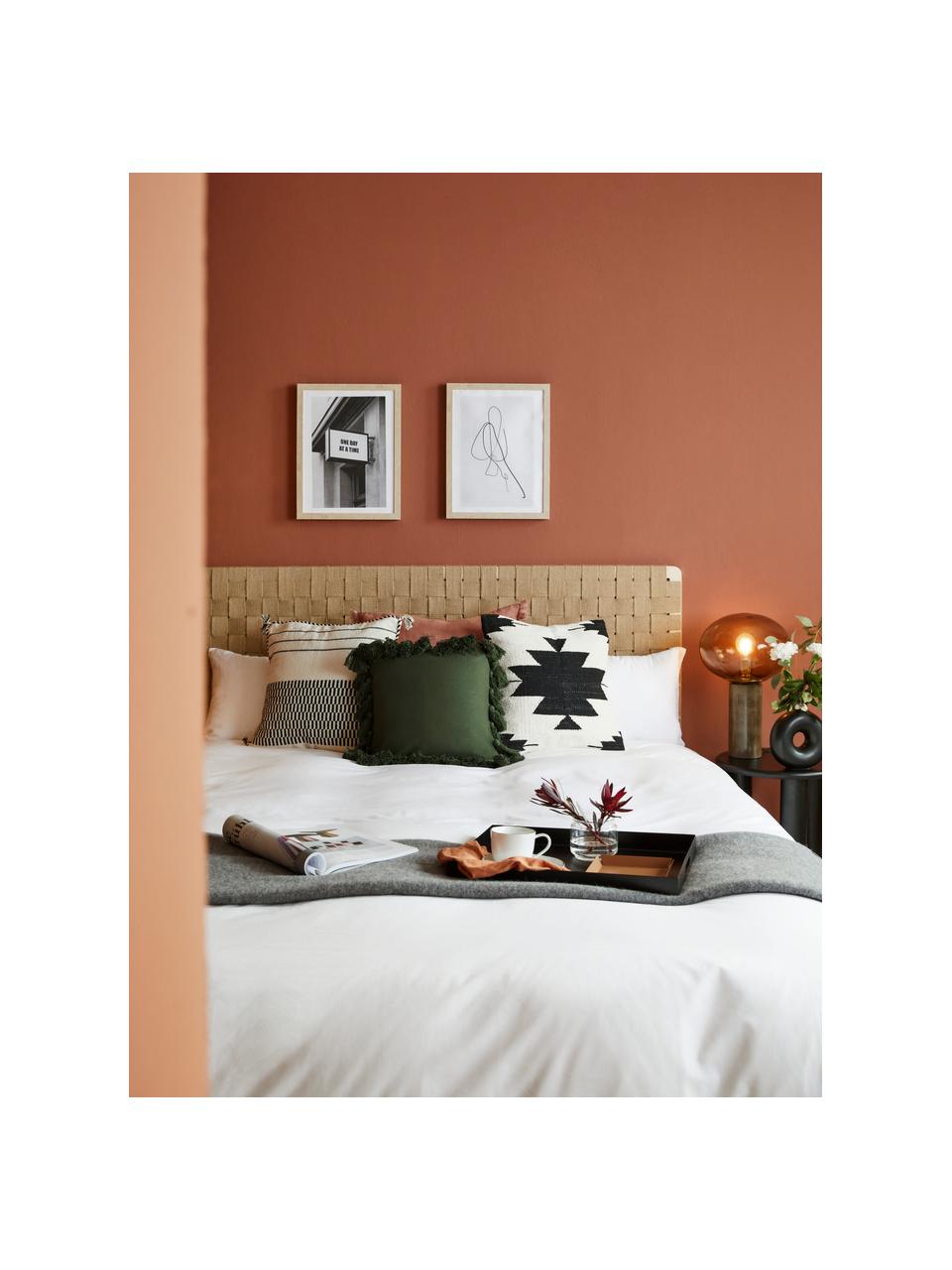 Zagłówek do łóżka z juty Copenhagen, Drewno sosnowe, juta, Jasny brązowy, S 120 x W 80 cm