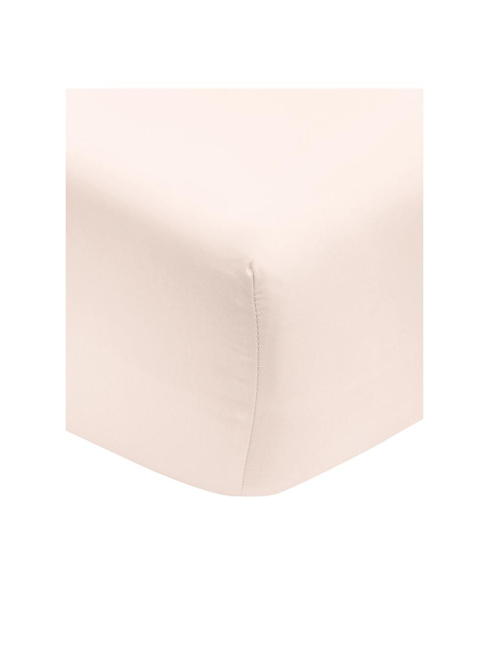 Drap-housse en satin de coton Premium, Rose, larg. 160 x long. 200 cm