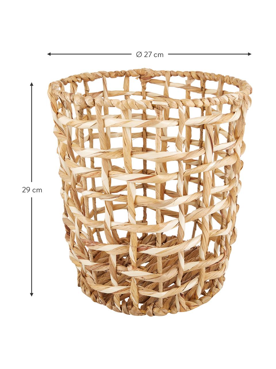 Opbergmand Lina uit waterhyacintgras, Bruin, Lichtbruin, Ø 27 x H 29 cm