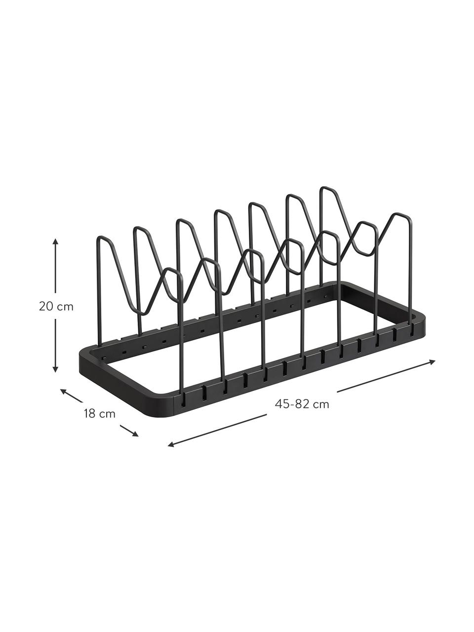 Organizer do szuflady Tower, Tworzywo sztuczne (ABS), stal powlekana, Czarny, S 45-82 x W 18 cm