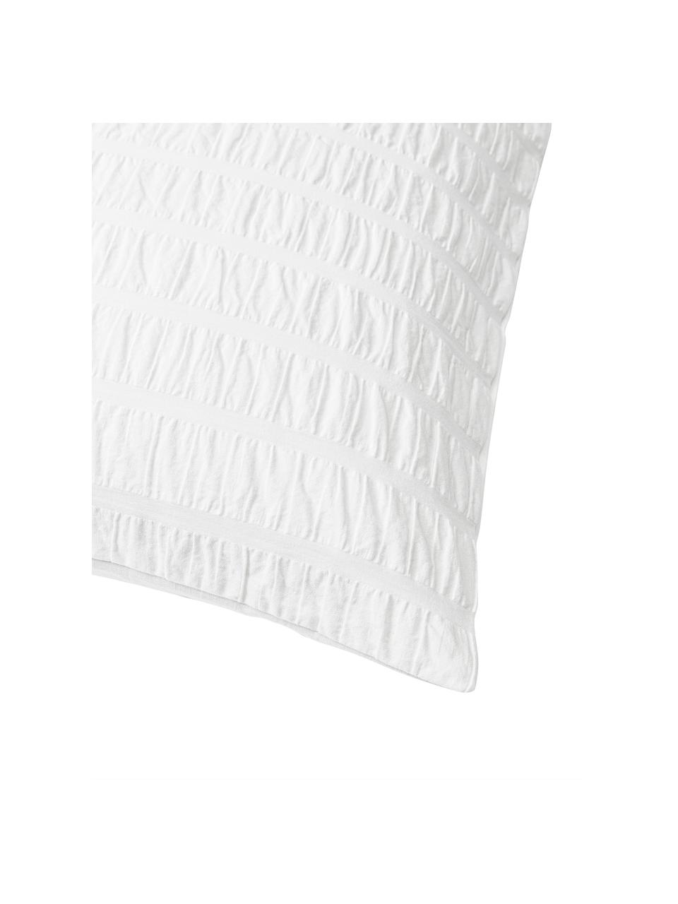 Copricuscino in cotone bianco Esme 2 pz, Retro: Ranforce Densità dei fili, Bianco, Larg. 50 x Lung. 80 cm 2 pz