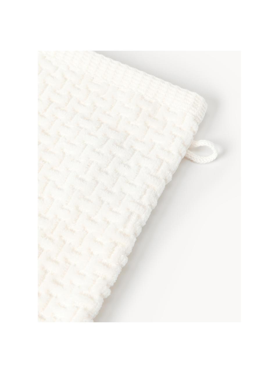 Manoplas de baño Niam, 2 uds., Blanco crema, Manoplas de baño, An 16 x Al 22 cm