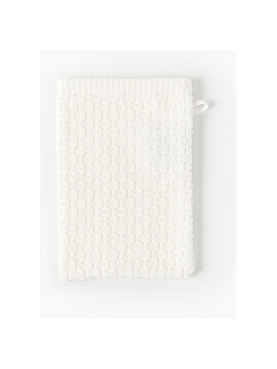 Manoplas de baño Niam, 2 uds., Blanco crema, Manoplas de baño, An 16 x Al 22 cm