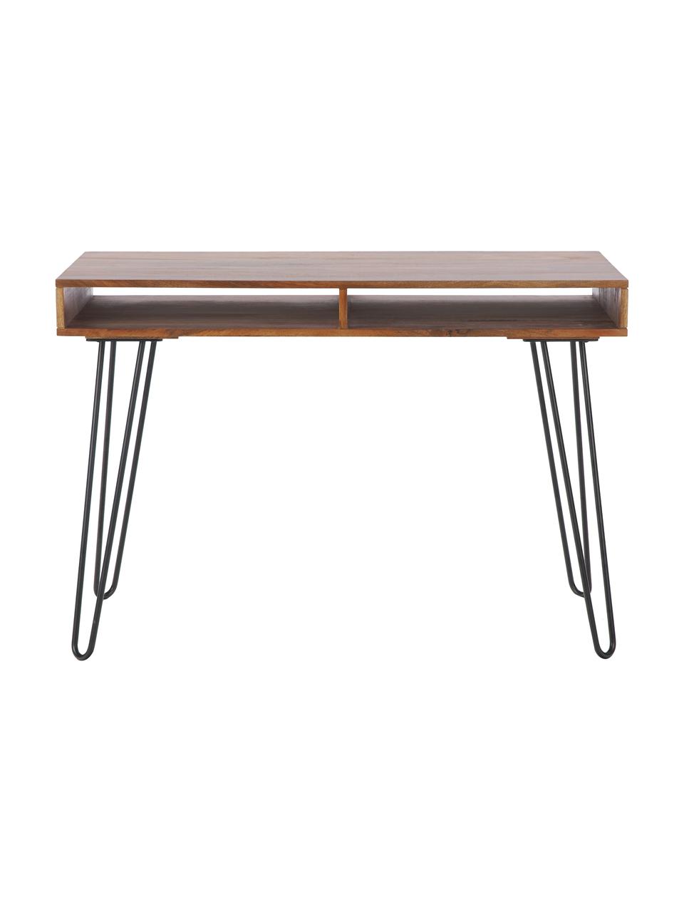 Pracovný stôl z dreva a kovu Repa, Mangové drevo, Š 110 x V 76 cm
