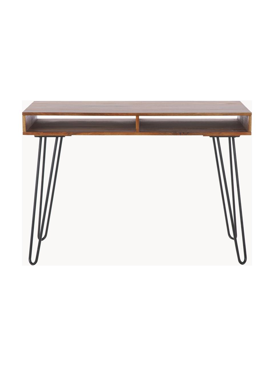 Pracovný stôl z dreva a kovu Tova, Mangové drevo, Š 110 x V 76 cm