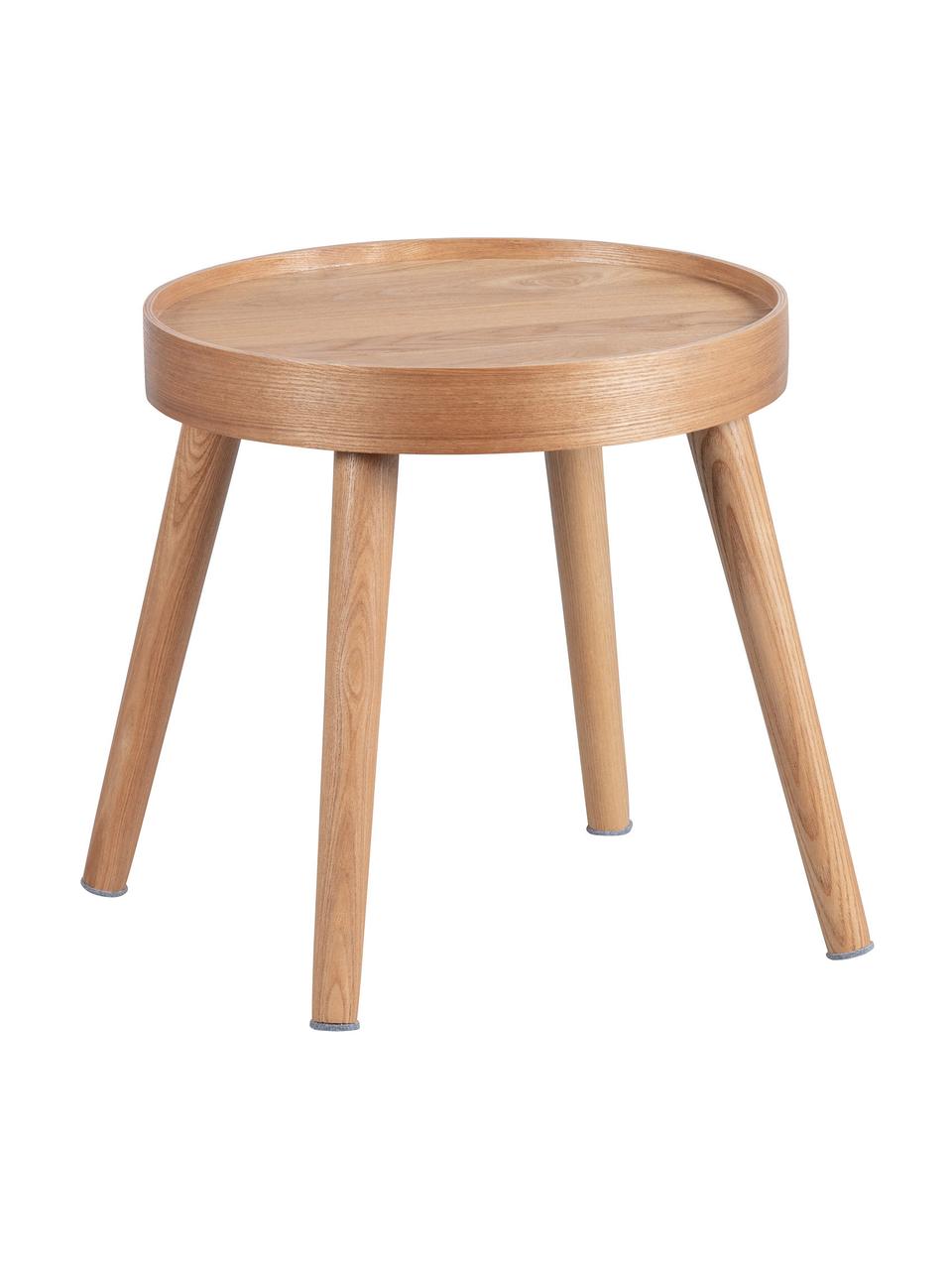 Taburete / Mesa auxiliar de terciopelo Laurie, Estructura: madera de pino, Tapizado: 100% terciopelo de poliés, Terciopelo blanco crudo, beige, Ø 38 x Al 38 cm