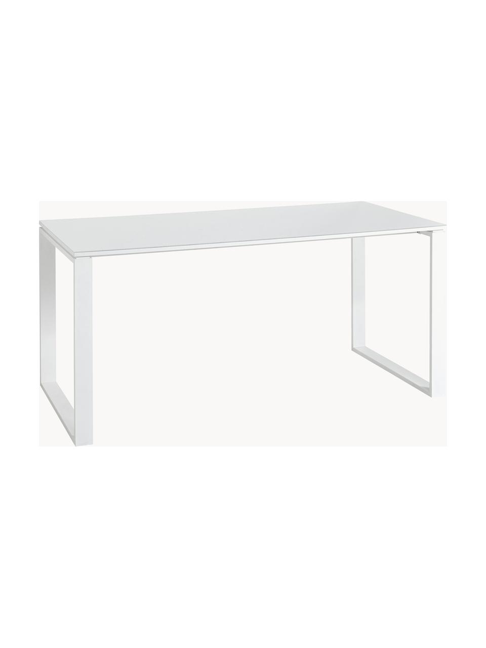 Bureau Monteria van hout en metaal, Tafelblad: spaanplaat met melamineha, Frame: metaal, gepoedercoat, Wit, B 160 x D 80 cm