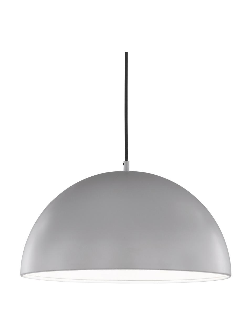 Moderne hanglamp Kia van metaal, Lampenkap: gecoat metaal, Baldakijn: gecoat metaal, Lichtgrijs, Ø 40 x H 20 cm