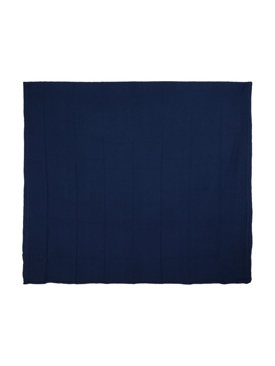 Copriletto in cotone Nettare, Blu marino, Larg. 260 x Lung. 260 cm
