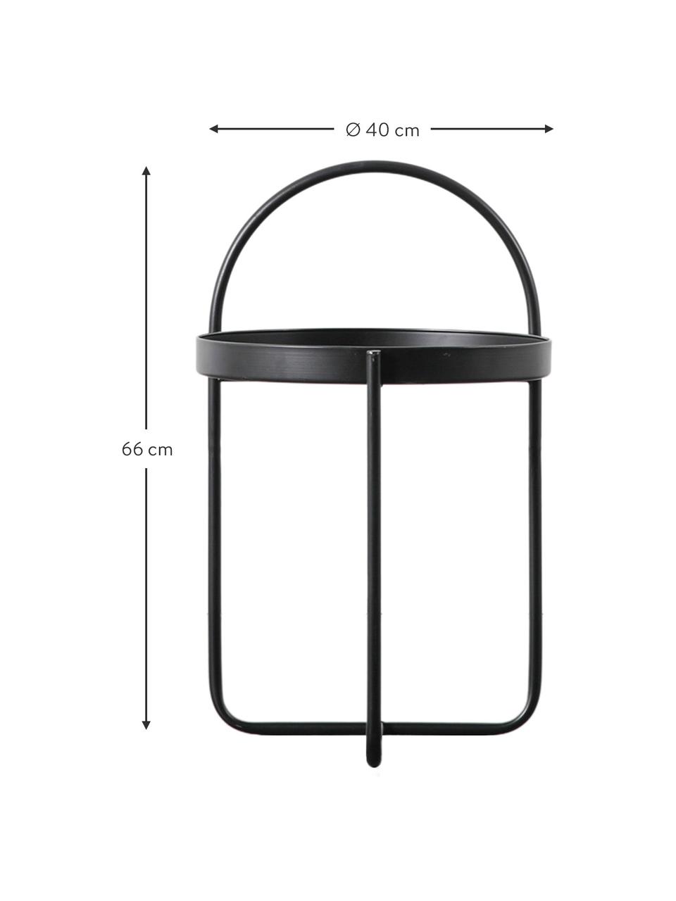 Tablett-Beistelltisch Melbury in Schwarz, Stahl, pulverbeschichtet, Schwarz, Ø 40 x H 66 cm