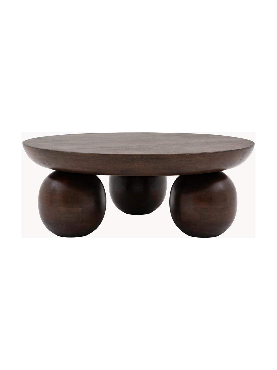 Table basse ronde en manguier Sculpt, Bois de manguier, enduit, Manguier, Ø 90 cm