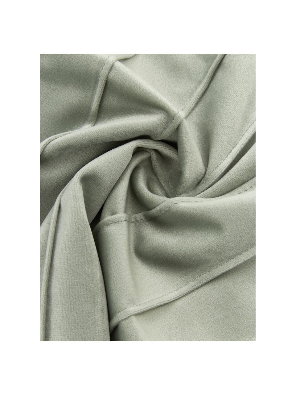 Samt-Kissenhülle Lola mit Strukturmuster, Samt (100 % Polyester), Salbeigrün, B 40 x L 40 cm