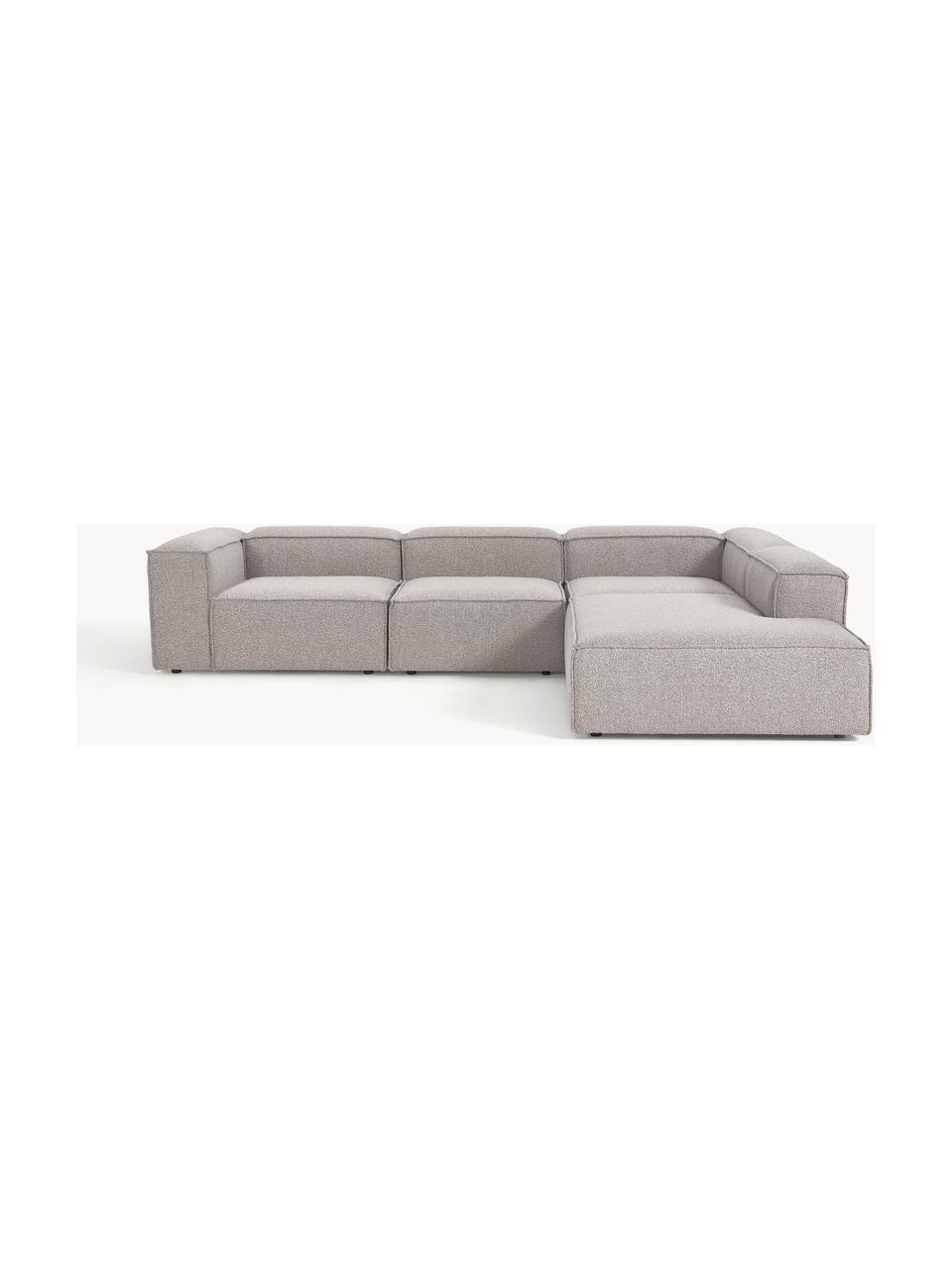 Modulaire XL hoekbank Lennon uit bouclé, Bekleding: bouclé (100% polyester) M, Frame: massief grenenhout, multi, Poten: kunststof Dit product is , Bouclé taupe, B 329 x D 269 cm, hoekdeel links