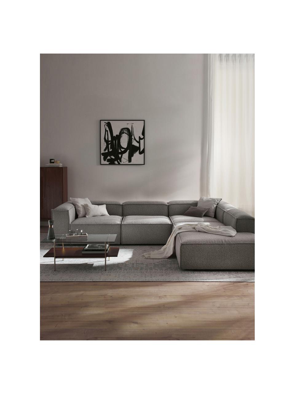 Modulares XL-Ecksofa Lennon aus Bouclé, Bezug: Bouclé (100 % Polyester) , Gestell: Massives Kiefernholz, Spe, Bouclé Taupe, B 329 x T 269 cm, Eckteil links