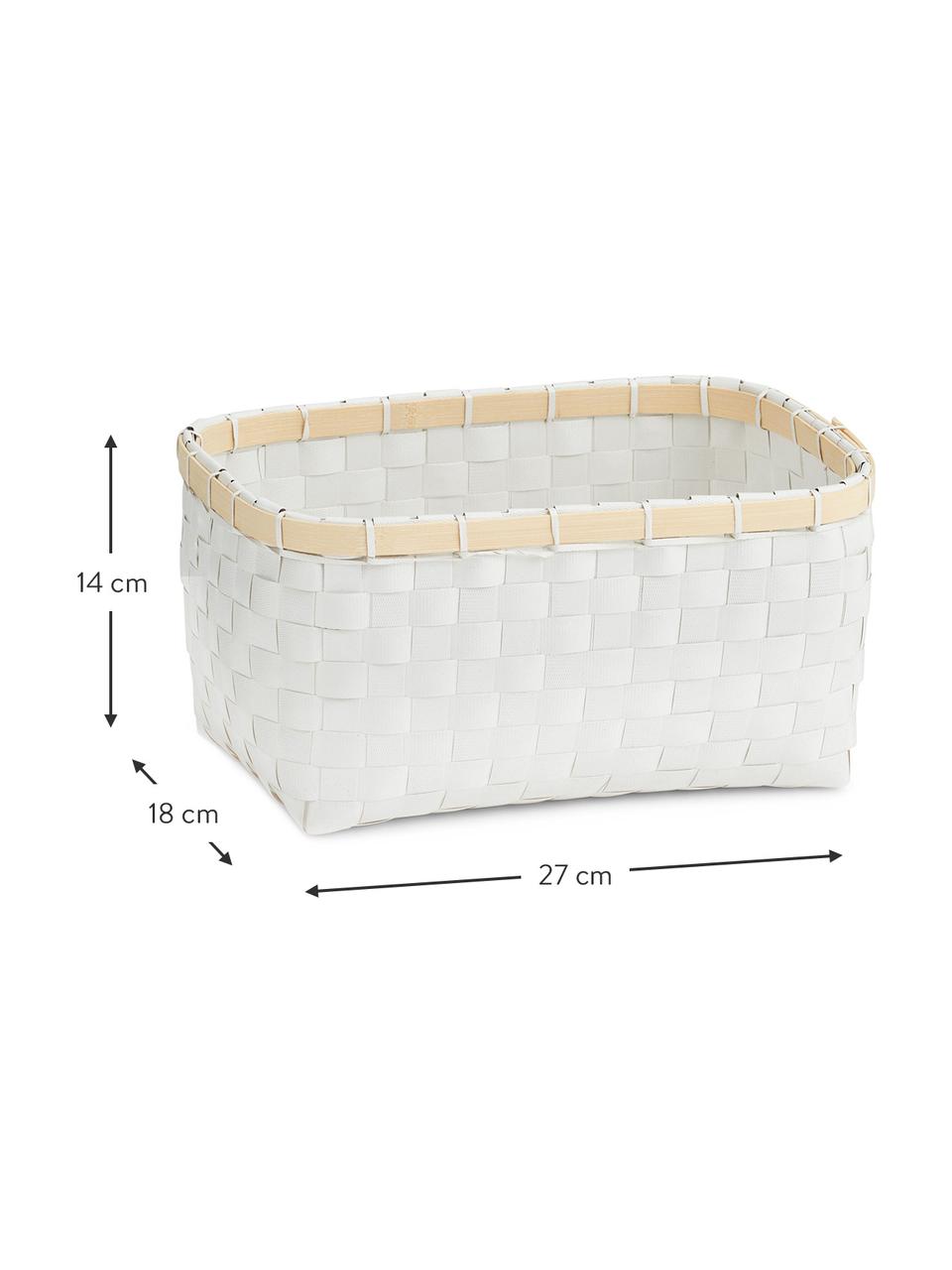 Panier de rangement Bari, Blanc, beige, larg. 27 x haut. 14 cm