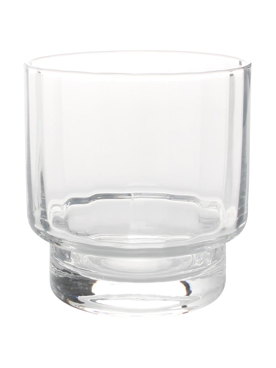 Wasserglas Vista mit Rillenrelief, Glas, Transparent, Ø 8 x H 8 cm, 300 ml
