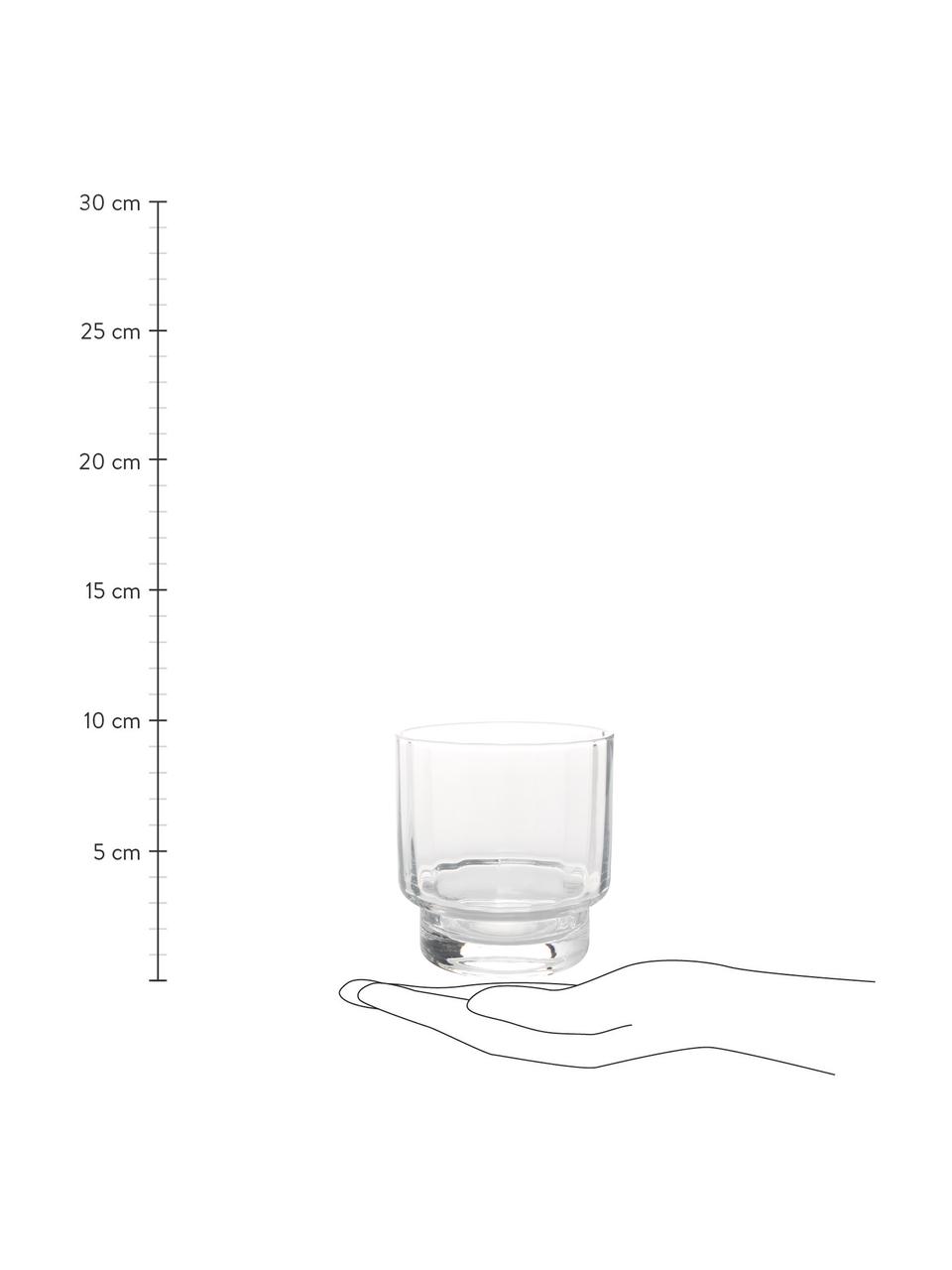 Waterglas Vista met groefreliëf, Glas, Transparant, Ø 8 x H 8 cm, 300 ml