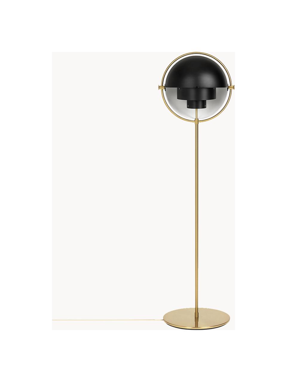 Verstellbare Stehlampe Multi-Lite, Schwarz matt, Goldfarben glänzend, H 148 cm