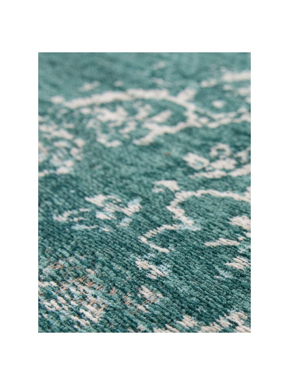 Tapis vintage vert Medaillon, Vert, gris