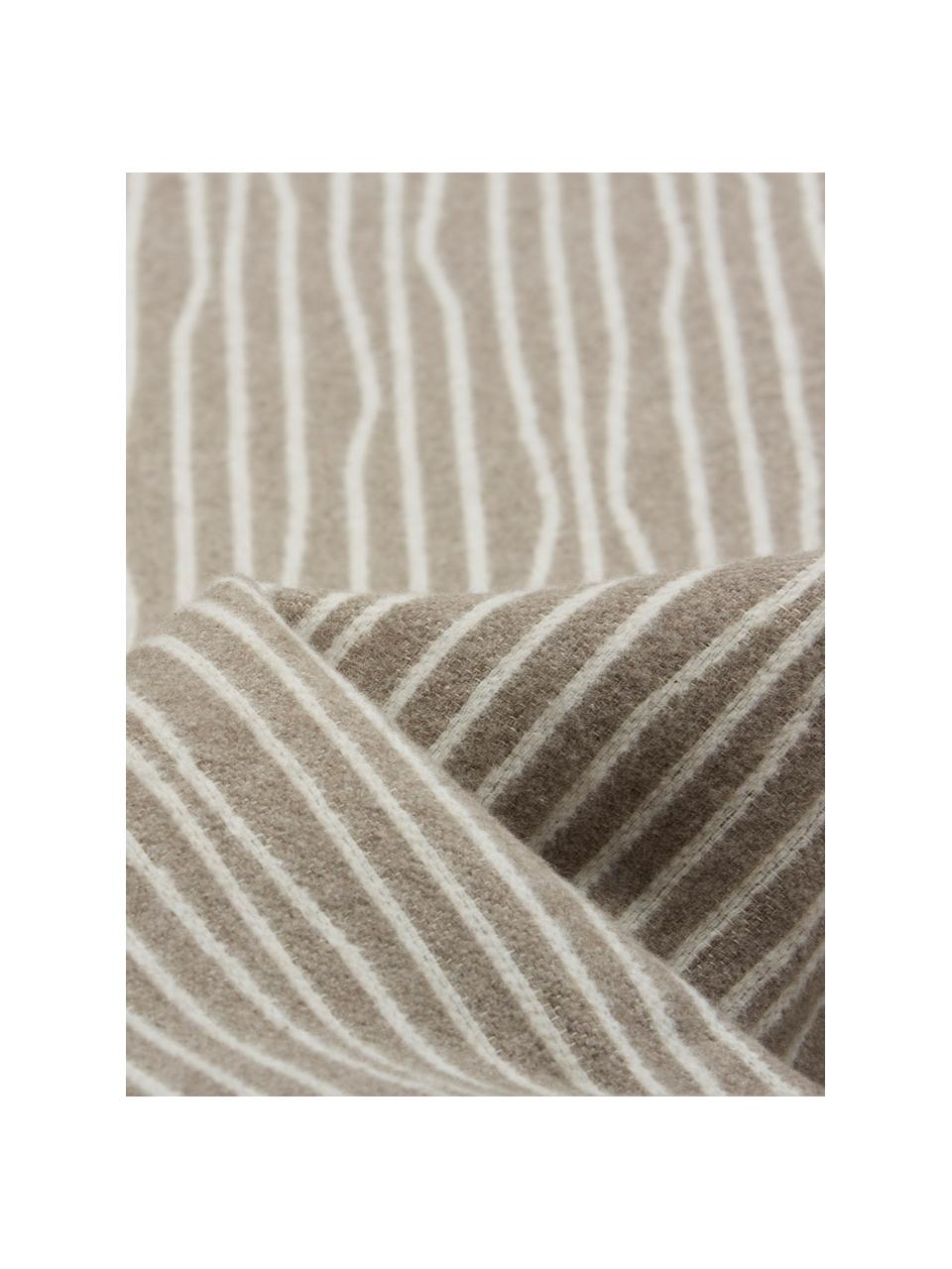 Manta Nova Stripes, 85% algodón, 8% viscosa, 7% poliacrílico, Gris oscuro, blanco, An 145 x L 220 cm