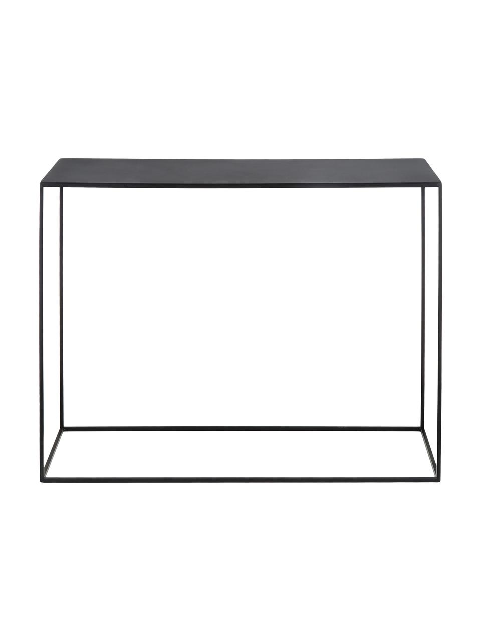 Metalen sidetable Tensio, Gepoedercoat metaal, Zwart, B 100 x D 35 cm