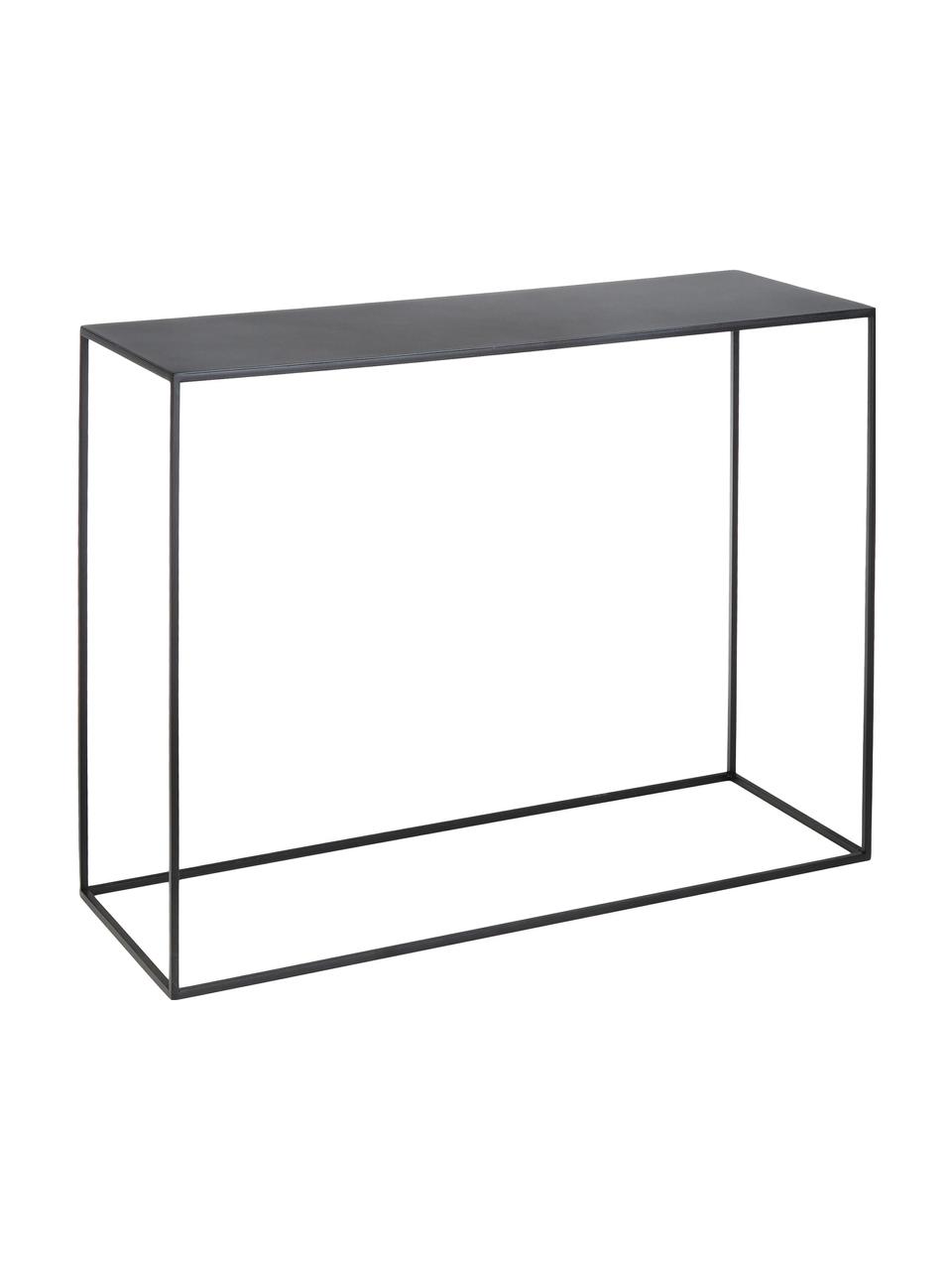 Console en métal Tensio, Métal, revêtement par poudre, Noir, larg. 100 x prof. 35 cm