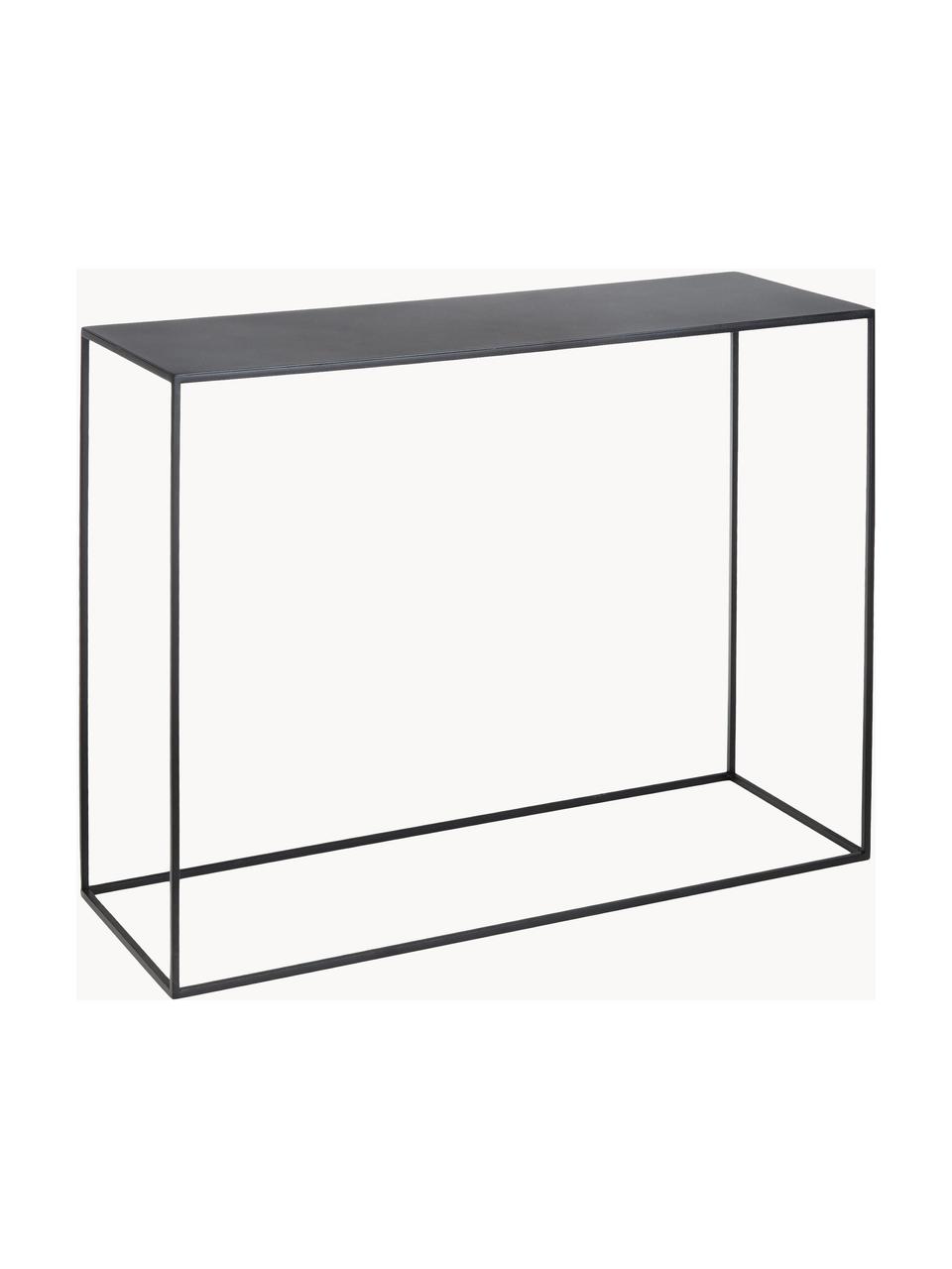 Metalen sidetable Tensio, Gepoedercoat metaal, Zwart, B 100 x D 35 cm