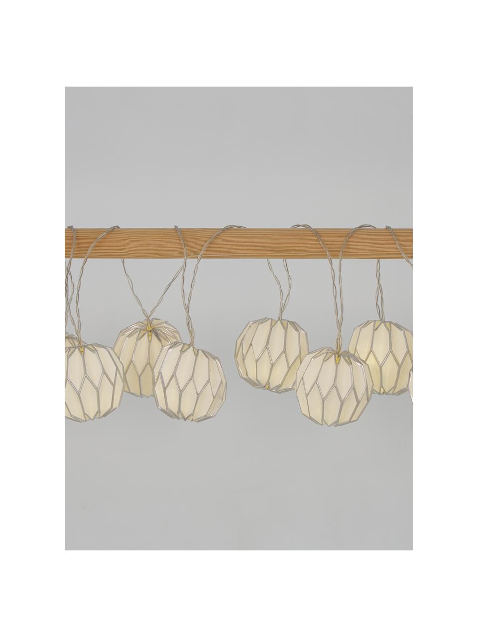 Girlanda świetlna LED Origami, 275 cm i 10 lampionów, Biały, odcienie srebrnego, D 275 cm