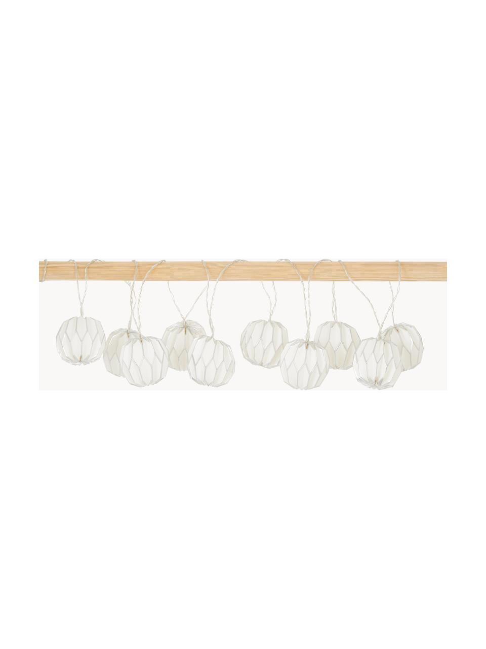 Guirnalda de luces LED Origami, 275 cm, Linternas: papel, Cable: plástico, Blanco, plateado, L 275 cm
