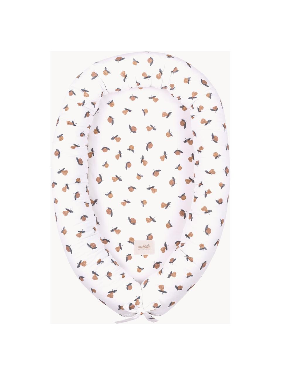 Babynest artesanal Comfort, Funda: 100% algodón Relleno, Blanco Off White, motivo de frutas, An 55 x L 85 cm