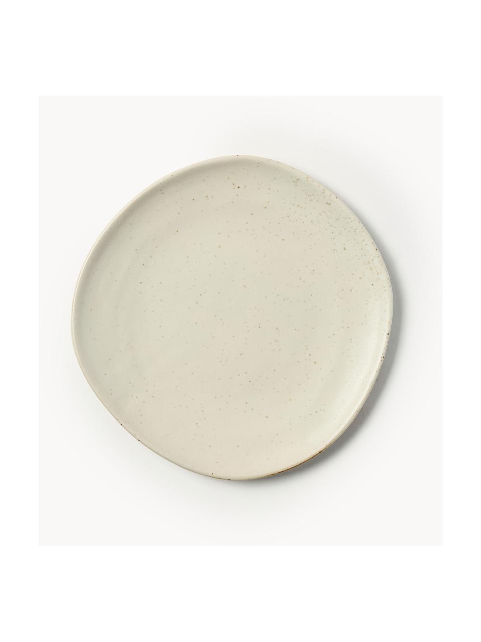 Assiette à petit déjeuner en grès Flow, Grès cérame, Blanc cassé, chiné, Ø 15 cm