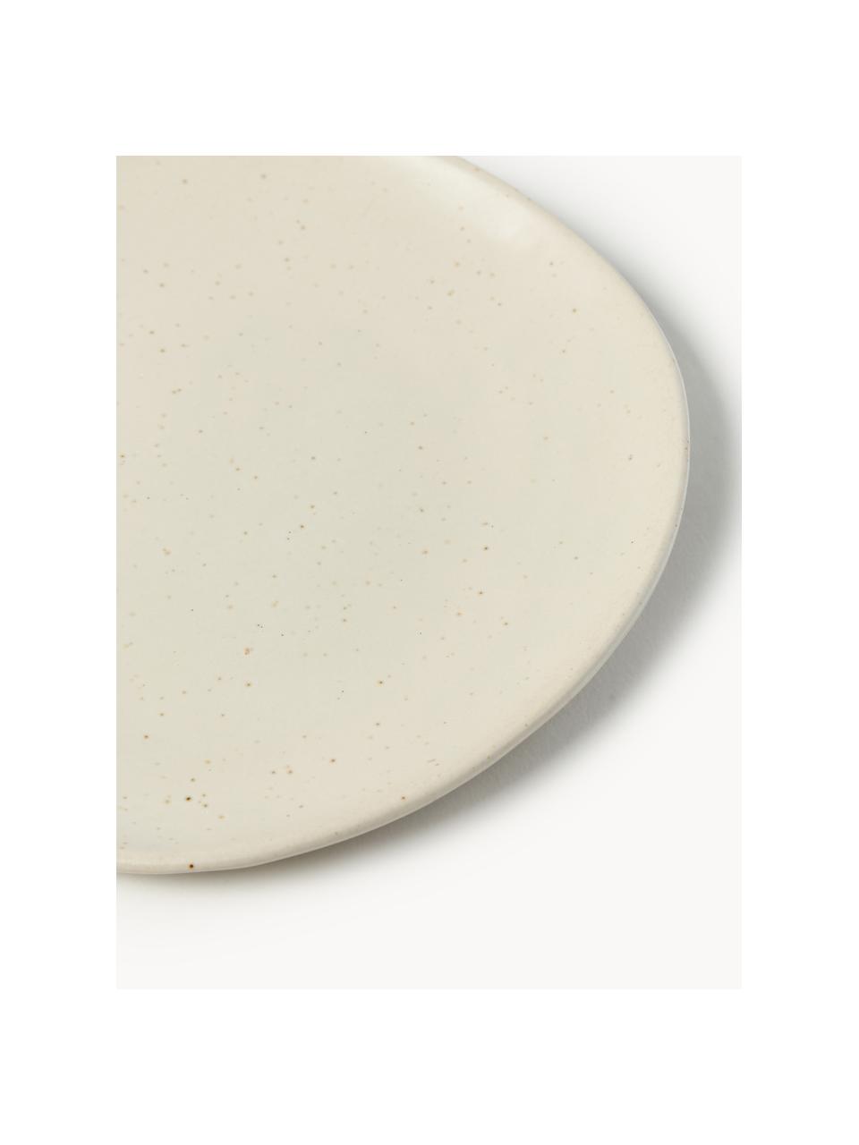 Assiette à petit déjeuner en grès Flow, Grès cérame, Blanc cassé, chiné, Ø 15 cm