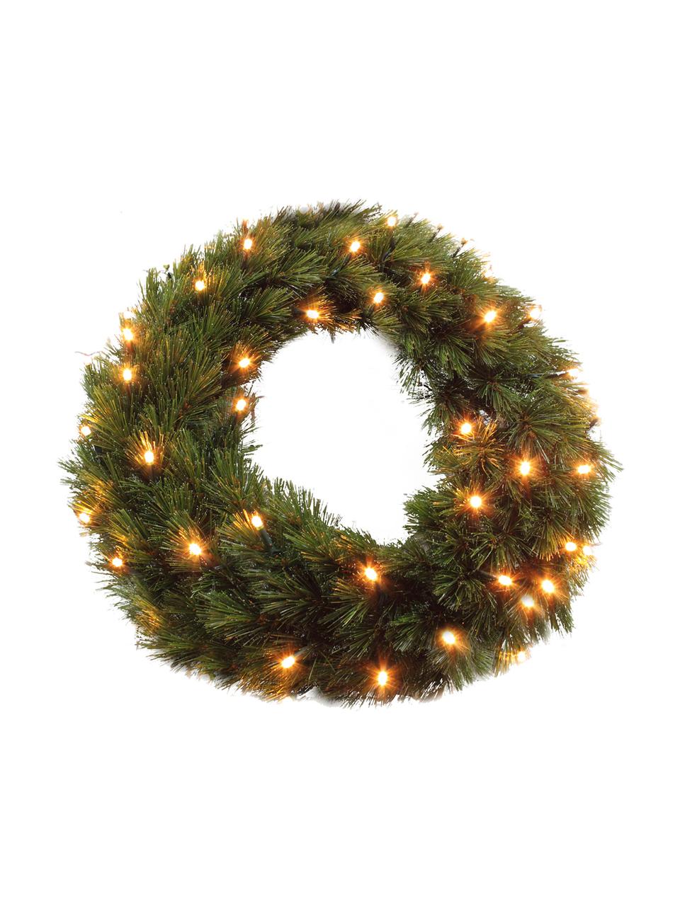 Vianočný LED veniec Forest, Umelá hmota (PVC), Zelená, Ø 45 x V 10 cm