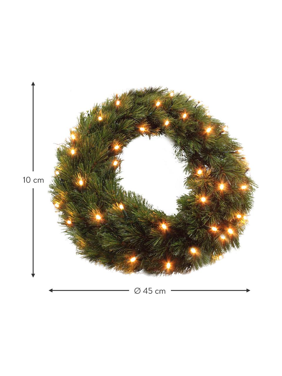 Vánoční LED věnec Forest, Umělá hmota (PVC), Zelená, Ø 45 cm, V 10 cm