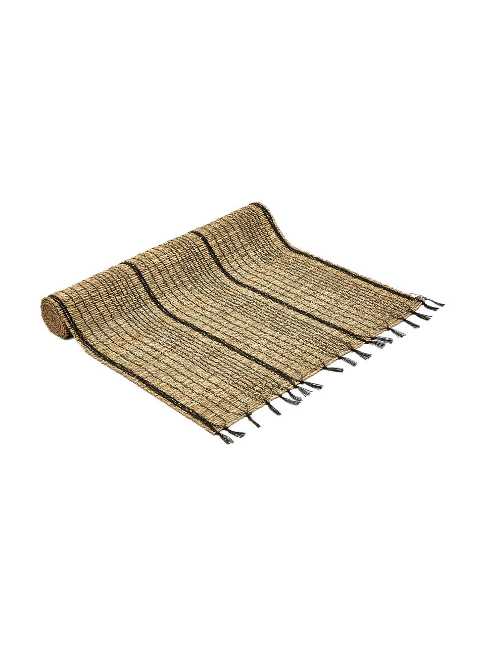 Camino de mesa Nature, Algas marinas, Beige, negro, An 50 x L 150 cm