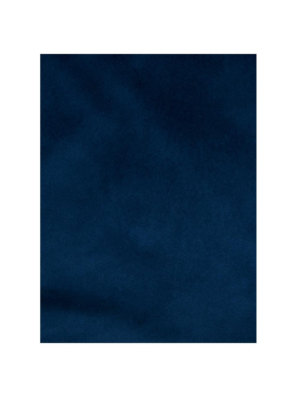 Housse de coussin 40x40 velours brodé Elefco, 100 % velours de polyester, Bleu foncé, couleur dorée, larg. 40 x long. 40 cm