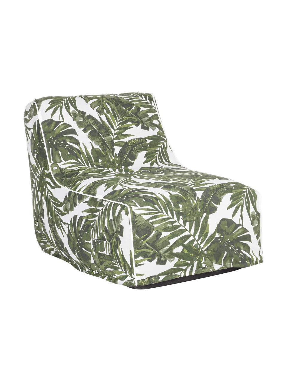 Rihanna opblaasbare tuinstoel met tropisch motief, Bekleding: polyesterweefsel (200 g/m, Groen, wit, B 60 x D 90 cm