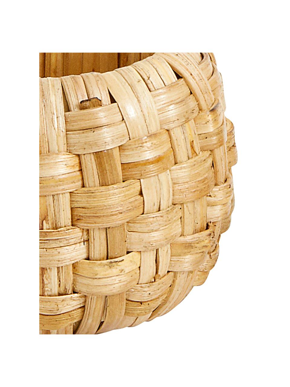 Rond de serviette de table Cane, 4 pièces, Brun, Ø 6 x haut. 4 cm