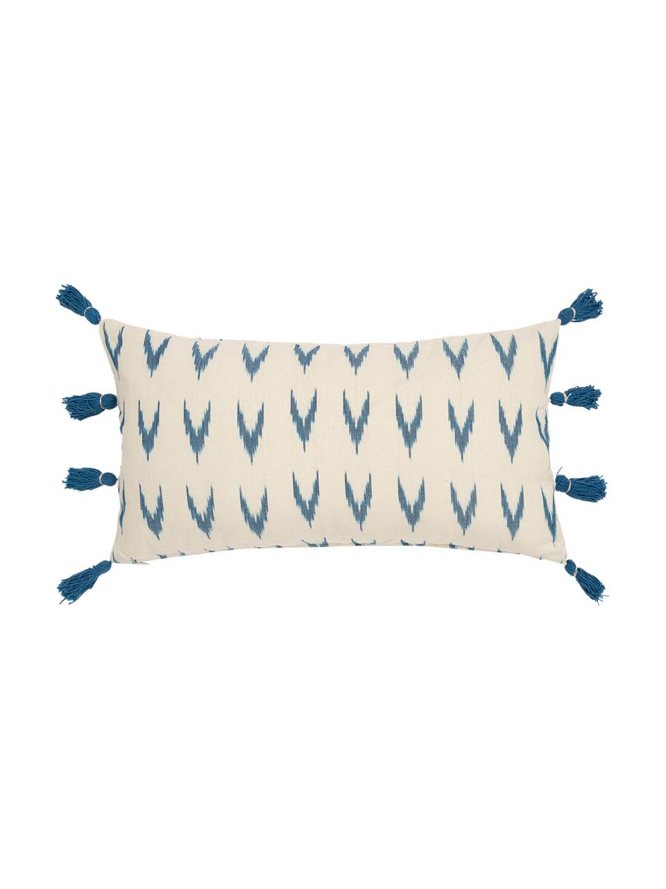 Poszewka na poduszkę Cala, 100% bawełna, Niebieski, biały, S 30 x D 60 cm